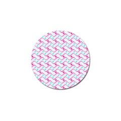 Squiggle Red Blue Milk Glass Waves Chevron Wave Pink Golf Ball Marker by Mariart