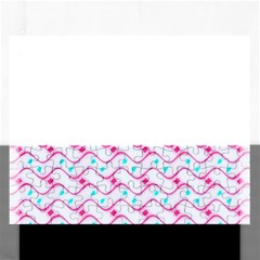 Squiggle Red Blue Milk Glass Waves Chevron Wave Pink Rectangular Jigsaw Puzzl by Mariart