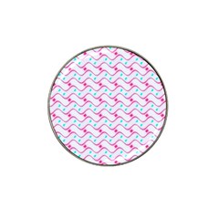 Squiggle Red Blue Milk Glass Waves Chevron Wave Pink Hat Clip Ball Marker (4 Pack) by Mariart