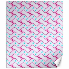 Squiggle Red Blue Milk Glass Waves Chevron Wave Pink Canvas 8  X 10  by Mariart