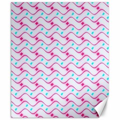 Squiggle Red Blue Milk Glass Waves Chevron Wave Pink Canvas 20  X 24   by Mariart