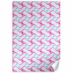 Squiggle Red Blue Milk Glass Waves Chevron Wave Pink Canvas 20  X 30   by Mariart