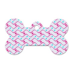 Squiggle Red Blue Milk Glass Waves Chevron Wave Pink Dog Tag Bone (one Side) by Mariart