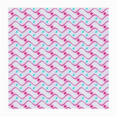 Squiggle Red Blue Milk Glass Waves Chevron Wave Pink Medium Glasses Cloth (2-side)