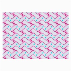 Squiggle Red Blue Milk Glass Waves Chevron Wave Pink Large Glasses Cloth by Mariart