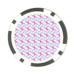 Squiggle Red Blue Milk Glass Waves Chevron Wave Pink Poker Chip Card Guard by Mariart