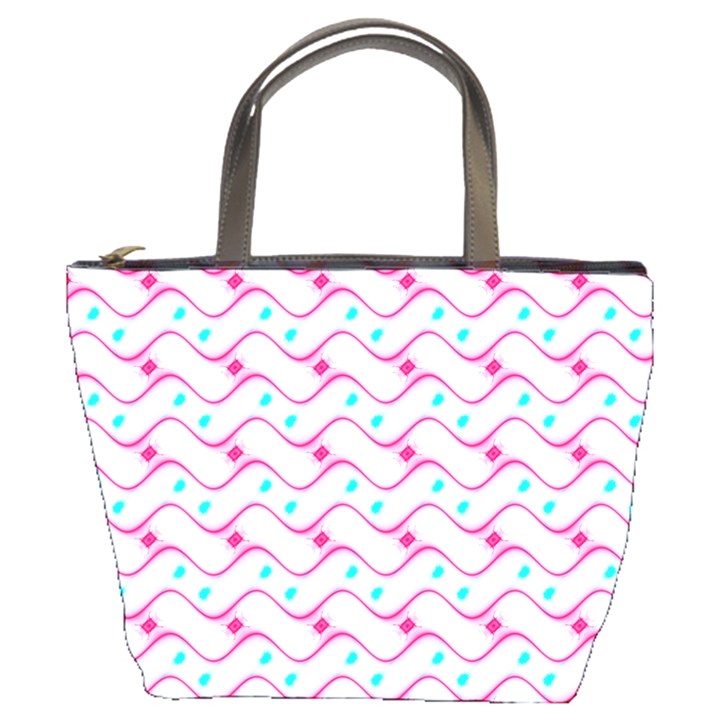 Squiggle Red Blue Milk Glass Waves Chevron Wave Pink Bucket Bags