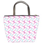 Squiggle Red Blue Milk Glass Waves Chevron Wave Pink Bucket Bags Back