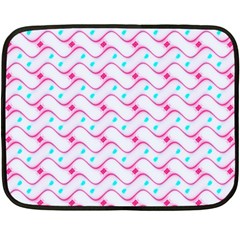 Squiggle Red Blue Milk Glass Waves Chevron Wave Pink Fleece Blanket (mini) by Mariart