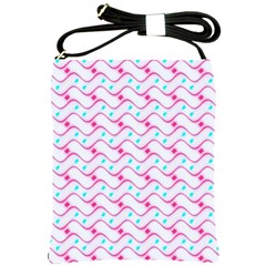 Squiggle Red Blue Milk Glass Waves Chevron Wave Pink Shoulder Sling Bags by Mariart