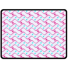 Squiggle Red Blue Milk Glass Waves Chevron Wave Pink Fleece Blanket (large)  by Mariart