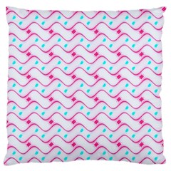 Squiggle Red Blue Milk Glass Waves Chevron Wave Pink Large Cushion Case (two Sides) by Mariart