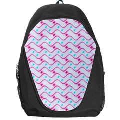 Squiggle Red Blue Milk Glass Waves Chevron Wave Pink Backpack Bag