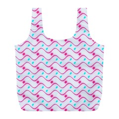 Squiggle Red Blue Milk Glass Waves Chevron Wave Pink Full Print Recycle Bags (l)  by Mariart