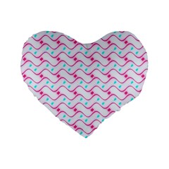 Squiggle Red Blue Milk Glass Waves Chevron Wave Pink Standard 16  Premium Flano Heart Shape Cushions by Mariart