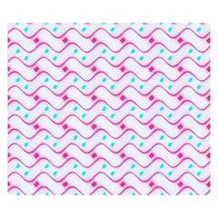 Squiggle Red Blue Milk Glass Waves Chevron Wave Pink Double Sided Flano Blanket (small)  by Mariart