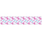 Squiggle Red Blue Milk Glass Waves Chevron Wave Pink Flano Scarf (Large) Front