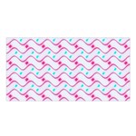 Squiggle Red Blue Milk Glass Waves Chevron Wave Pink Satin Shawl Front