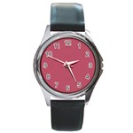 Stop Already Hipnotic Red Circle Round Metal Watch Front