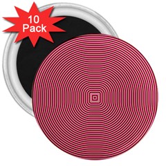 Stop Already Hipnotic Red Circle 3  Magnets (10 Pack)  by Mariart