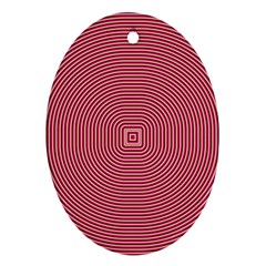 Stop Already Hipnotic Red Circle Oval Ornament (two Sides) by Mariart