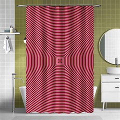 Stop Already Hipnotic Red Circle Shower Curtain 48  X 72  (small) 