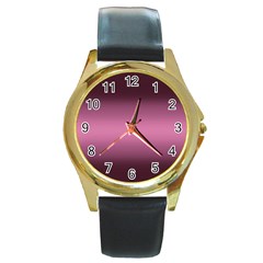 Decorative pattern Round Gold Metal Watch