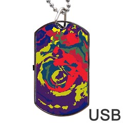 Abstract Art Dog Tag Usb Flash (one Side) by ValentinaDesign