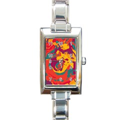 Abstract Art Rectangle Italian Charm Watch by ValentinaDesign