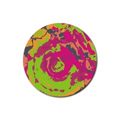 Abstract Art Rubber Round Coaster (4 Pack)  by ValentinaDesign