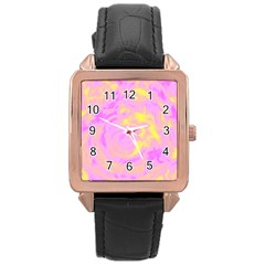 Abstract Art Rose Gold Leather Watch  by ValentinaDesign