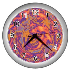 Abstract Art Wall Clocks (silver)  by ValentinaDesign