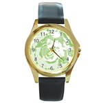 Abstract art Round Gold Metal Watch Front