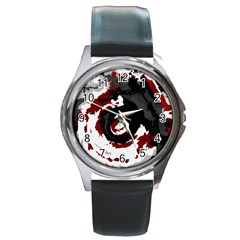 Abstract Art Round Metal Watch by ValentinaDesign