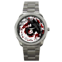 Abstract Art Sport Metal Watch by ValentinaDesign