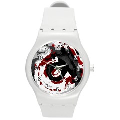 Abstract Art Round Plastic Sport Watch (m) by ValentinaDesign