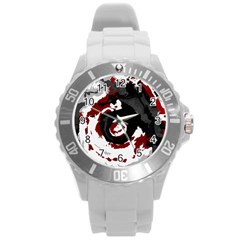 Abstract Art Round Plastic Sport Watch (l) by ValentinaDesign