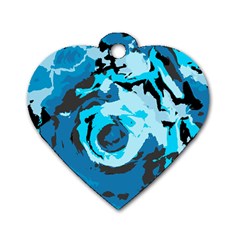 Abstract Art Dog Tag Heart (two Sides) by ValentinaDesign