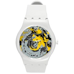 Abstract Art Round Plastic Sport Watch (m) by ValentinaDesign