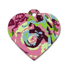 Abstract Art Dog Tag Heart (one Side) by ValentinaDesign