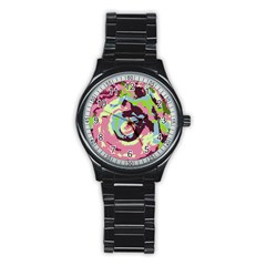 Abstract Art Stainless Steel Round Watch by ValentinaDesign