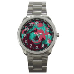 Abstract Art Sport Metal Watch by ValentinaDesign