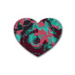 Abstract Art Rubber Coaster (heart)  by ValentinaDesign