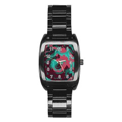 Abstract Art Stainless Steel Barrel Watch by ValentinaDesign