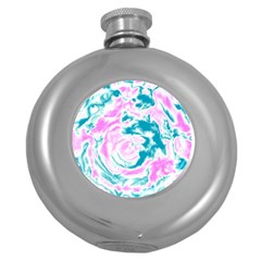 Abstract Art Round Hip Flask (5 Oz) by ValentinaDesign