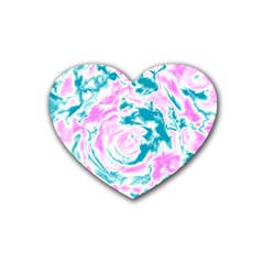 Abstract Art Rubber Coaster (heart)  by ValentinaDesign