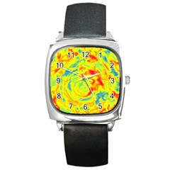 Abstract Art Square Metal Watch by ValentinaDesign