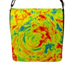 Abstract Art Flap Messenger Bag (l)  by ValentinaDesign