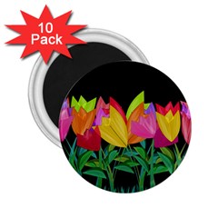 Tulips 2 25  Magnets (10 Pack)  by ValentinaDesign