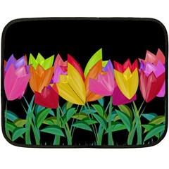 Tulips Double Sided Fleece Blanket (mini)  by ValentinaDesign